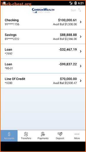 CommonWealth Credit Union screenshot