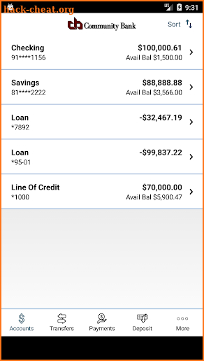 Community Bank Mobile Banking screenshot