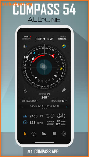 Compass 54 (All-in-One GPS,Weather,Map and Camera) screenshot