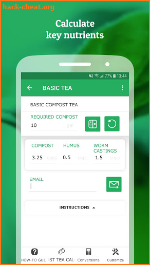 Compost Tea Calculator screenshot
