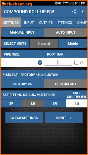 Compound Pipe Calculator screenshot