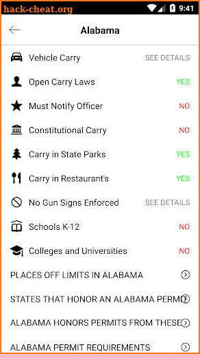 Concealed Carry Laws screenshot