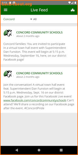 Concord Community Schools, IN screenshot