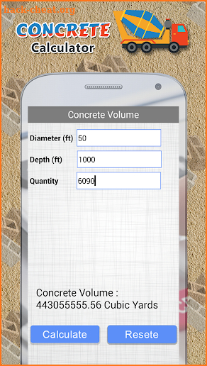 Concrete calculator 2019 screenshot