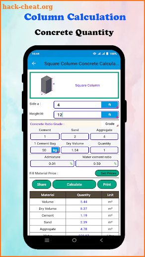 Concrete Calculator PRO screenshot