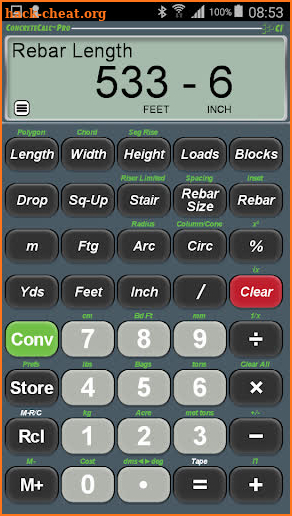 ConcreteCalc Pro Calculator screenshot