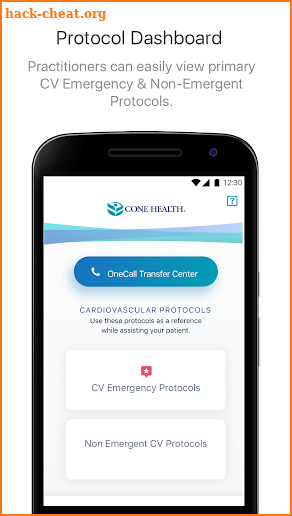 Cone Health CV One Call screenshot