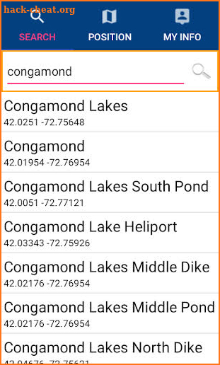 Congamond Lakes - Massachusetts GPS Map Navigator screenshot