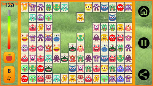 Connect: cute monsters and food. Casual game screenshot