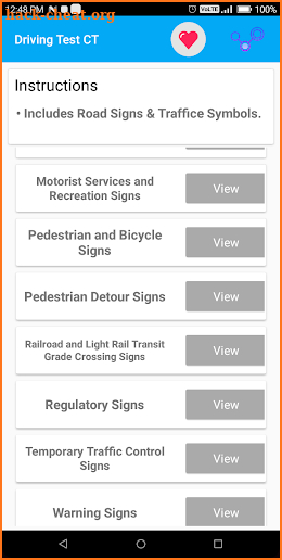 Connecticut DMV Permit Practice Test 2018 screenshot