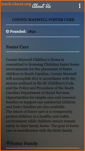 Connie Maxwell Foster Care screenshot