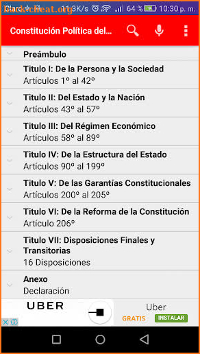 Constitución Política del Perú screenshot