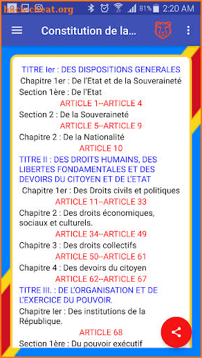 Constitution De La RDC screenshot