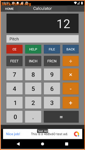 Construction Calculator (feet) screenshot