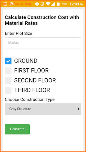 Construction Cost Calculator screenshot