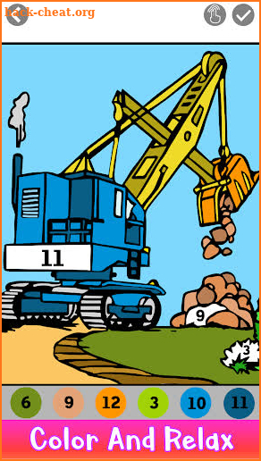 Construction Vehicles Color by Number-Glitter Book screenshot