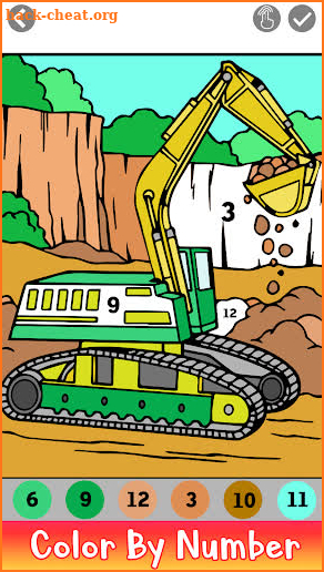 Construction Vehicles Color by Number-Glitter Book screenshot
