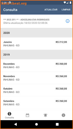 Consulta Bolsa Benefício Família 2020 screenshot
