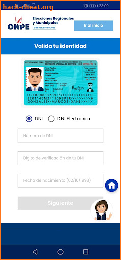 Consulta Electoral Perú 2022 screenshot