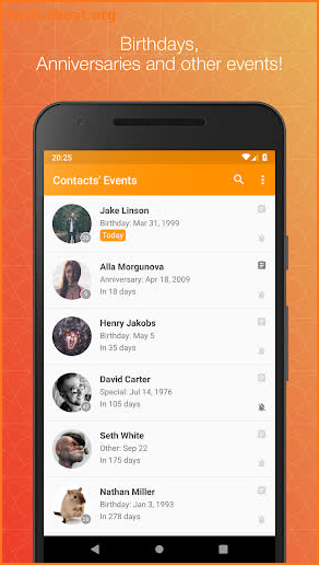 Contacts' Birthdays screenshot