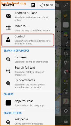 Contacts for Locus Map screenshot