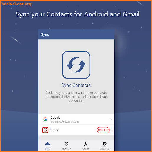 Contacts Sync, Transfer & Move for Gmail screenshot