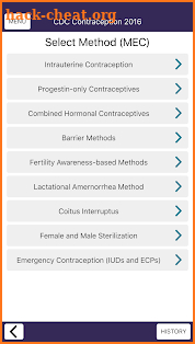 Contraception screenshot