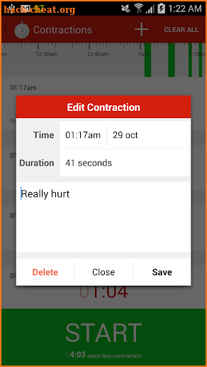 Contractions Timer for Labor screenshot
