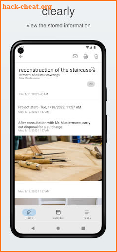 Contractor notes app screenshot