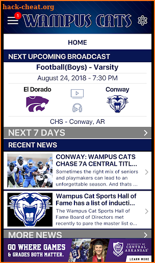 Conway Wampus Cats Athletics screenshot