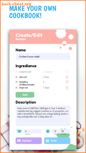 Cookbook Maker - Personal Recipe Book screenshot