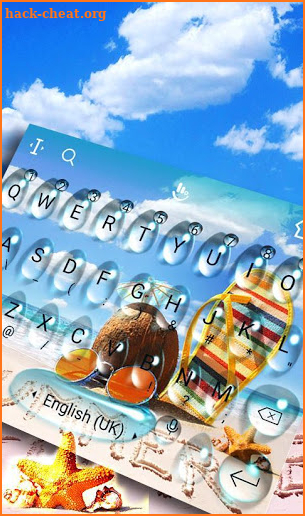 Cool Beach Summer Water Drops Keyboard Theme screenshot