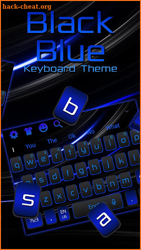 Cool Black Blue Keyboard Theme screenshot