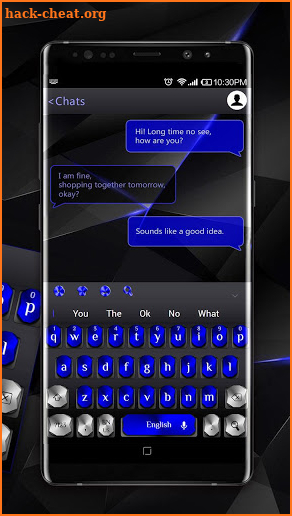 Cool Black Blue Metal Keyboard screenshot