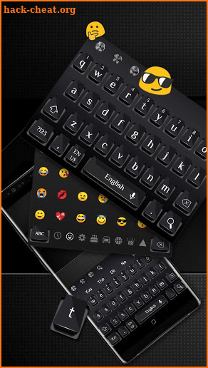 Cool Black Glossy Texture Keyboard screenshot
