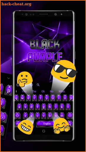 Cool Black Purple Glossy Keyboard screenshot