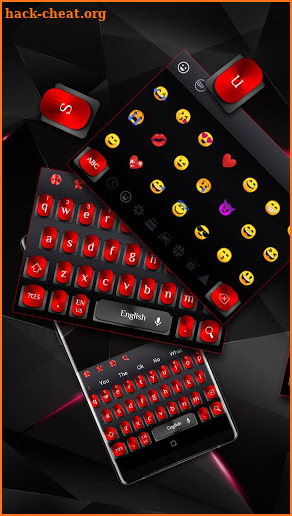 Cool Black Red Metal Keyboard screenshot