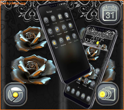 Cool black rose theme screenshot