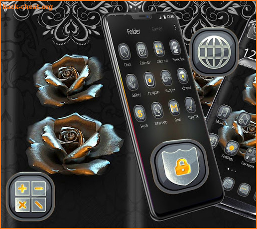 Cool black rose theme screenshot