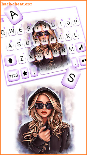 Cool Blond Girl Keyboard Background screenshot