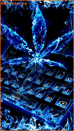 Cool Blue Fire Weed Keyboard Theme screenshot