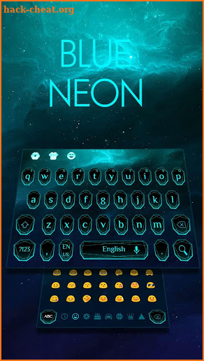 Cool Blue Neon Light Keyboard screenshot