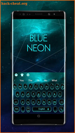 Cool Blue Neon Light Keyboard screenshot