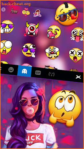 Cool Bubble Gum Girl Keyboard Background screenshot