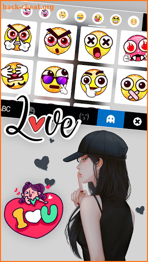 Cool Cap Girl Keyboard Background screenshot