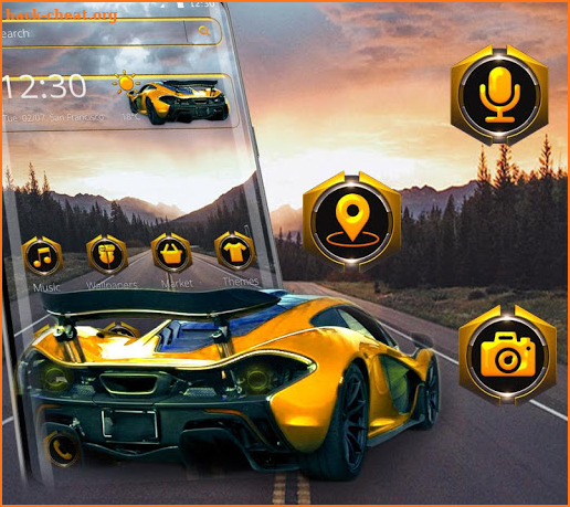 Cool Classic Yellow Car Theme screenshot