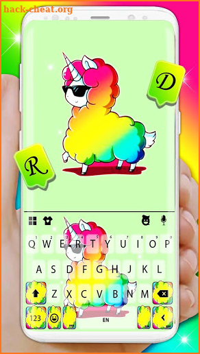 Cool Colorful Unicorn Keyboard Theme screenshot