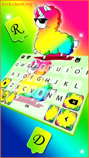 Cool Colorful Unicorn Keyboard Theme screenshot