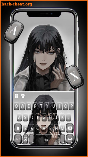 Cool Dark Girl Keyboard Background screenshot