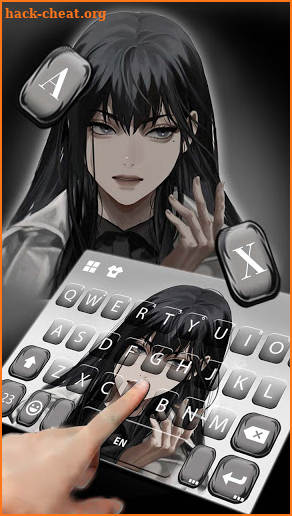 Cool Dark Girl Keyboard Background screenshot